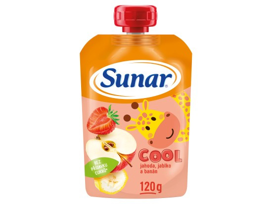 SUNAR Cool ovocná kapsička jahoda banán jablko 12m+ 120 g