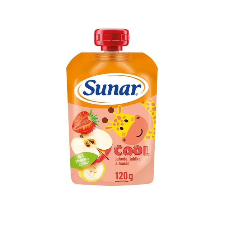 SUNAR Cool ovocná kapsička jahoda banán jablko 12m+ 120 g