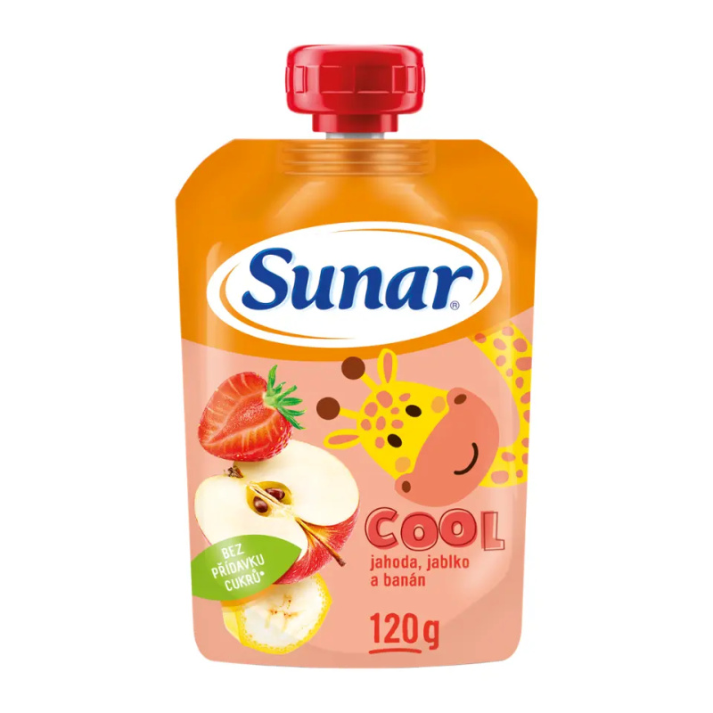 SUNAR Cool ovocná kapsička jahoda banán jablko 12m+ 120 g