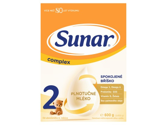 SUNAR Complex 2 pokračovací kojenecké mléko od 6 měsíce 600 g