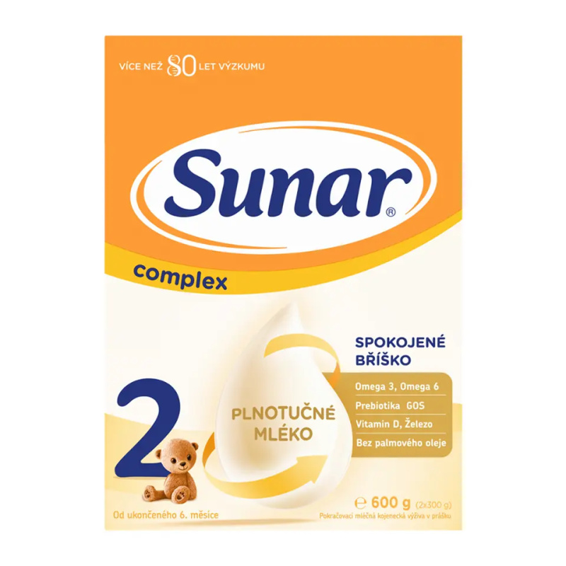 SUNAR Complex 2 pokračovací kojenecké mléko od 6 měsíce 600 g