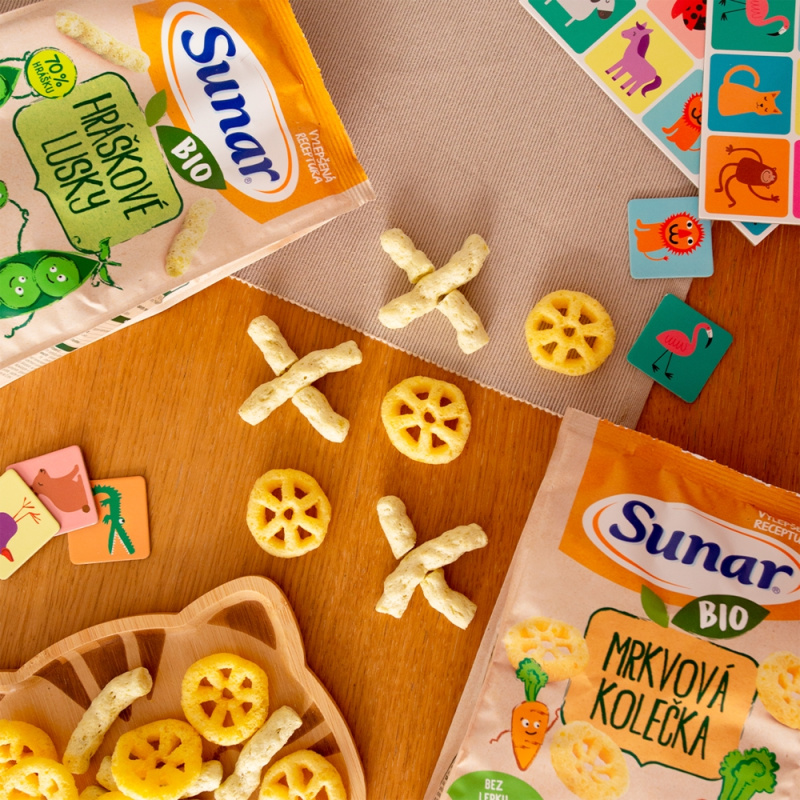 SUNAR Dětské křupky hráškové lusky BIO 45 g