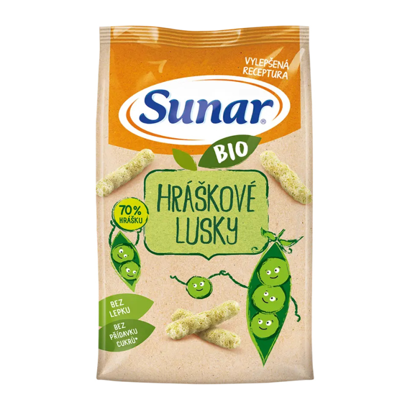 SUNAR Dětské křupky hráškové lusky BIO 45 g