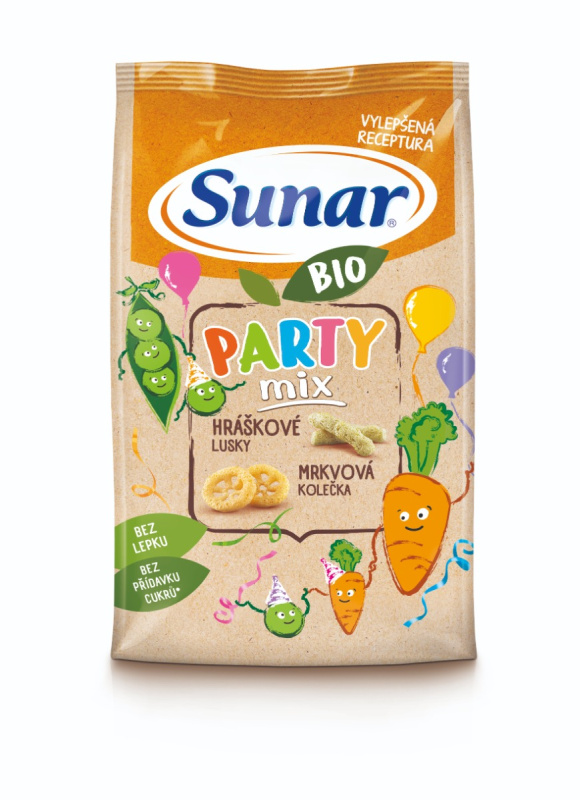 SUNAR Party mix křupky mrkvové a hráškové BIO 45 g