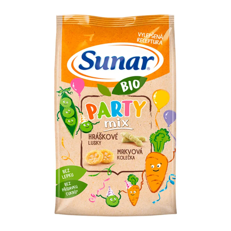 SUNAR Party mix křupky mrkvové a hráškové BIO 45 g