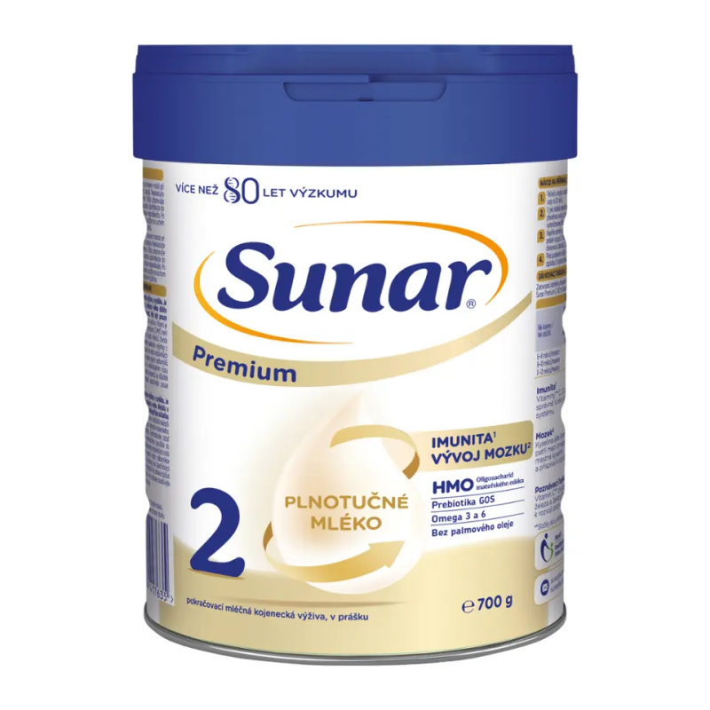 SUNAR Premium 2 pokračovací kojenecké mléko 700 g