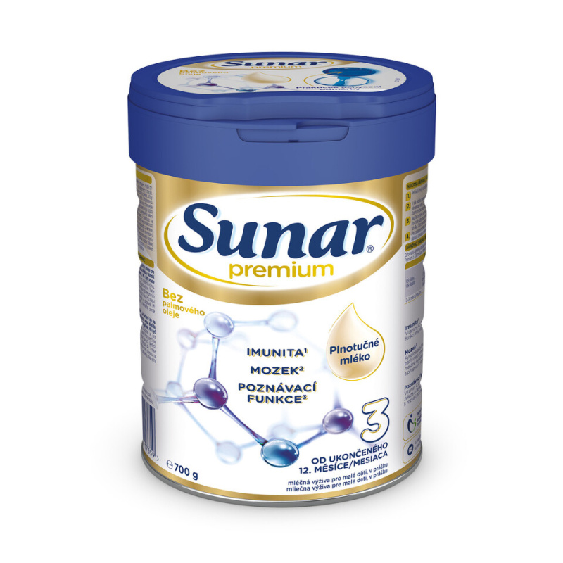 SUNAR Premium 3 batolecí mléko od ukončeného 12. měsíce 700 g