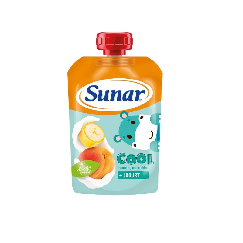 SUNAR Cool ovocná kapsička banán meruňka jogurt 12m+ 110 g
