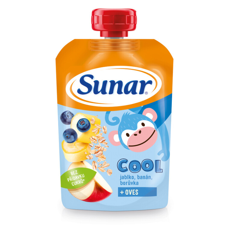SUNAR Cool ovocná kapsička borůvka banán ovesné vločky 12m+ 110 g