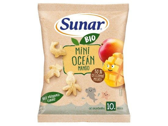 Sunar BIO dětské křupky mini oceán mango 10m+, 18 g