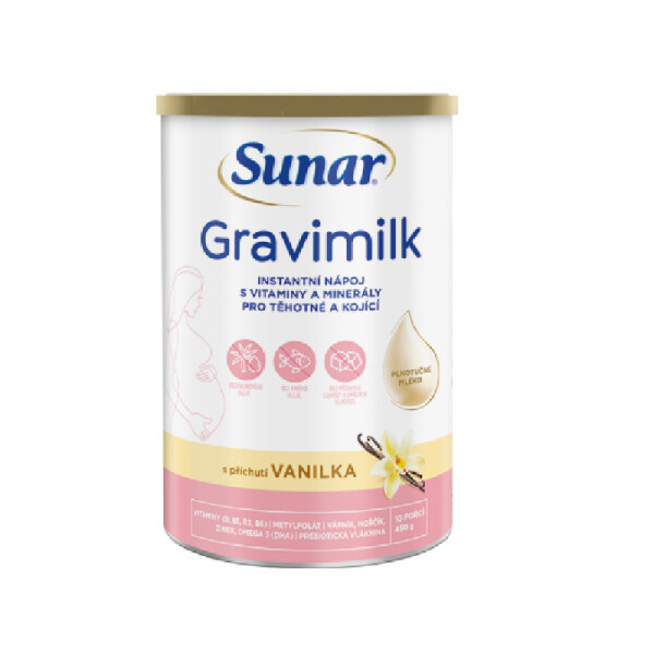 SUNAR Gravimilk s příchutí vanilky pro těhotné a kojící ženy 450 g