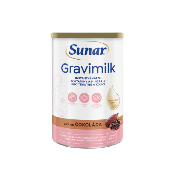 SUNAR Gravimilk s příchutí čokolády pro těhotné a kojící ženy 450 g