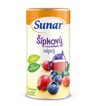 SUNAR Rozpustný nápoj šípkový s borůvkami 200 g