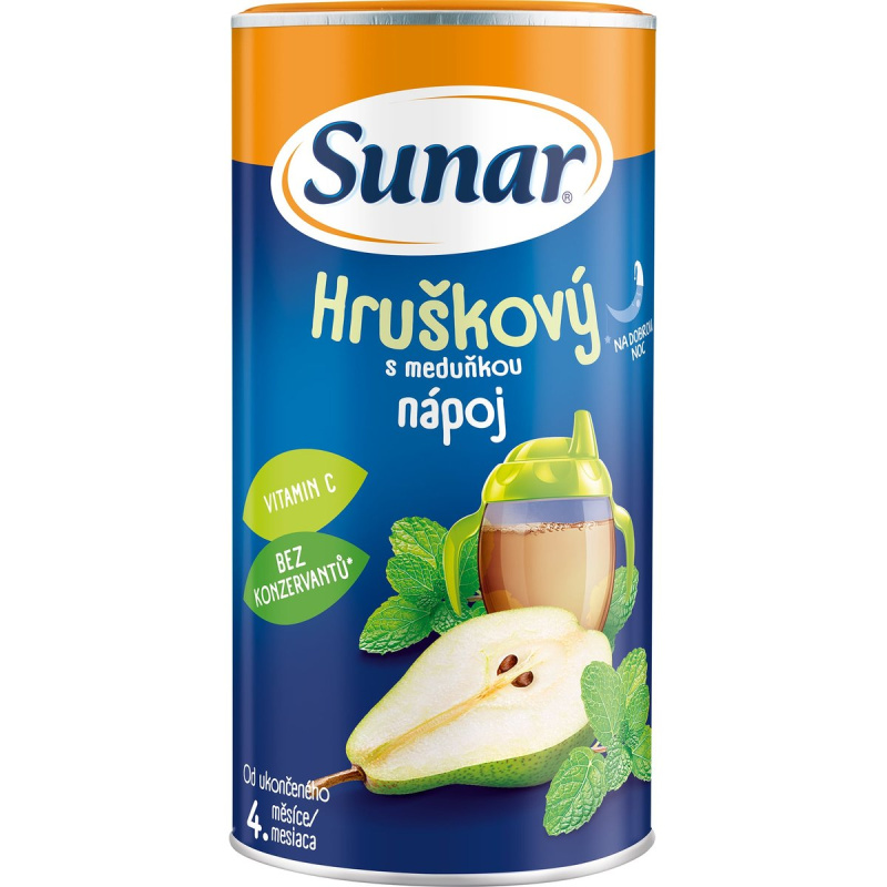 SUNAR Rozpustný nápoj hruškový s meduňkou 200 g