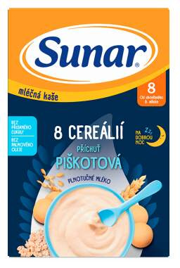 SUNAR Mléčná kaše 8 cerealií piškot na dobrou noc 8m+ 210 g