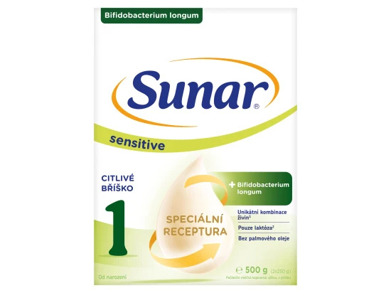 Sunar Sensitive 1, počáteční kojenecké mléko 500 g