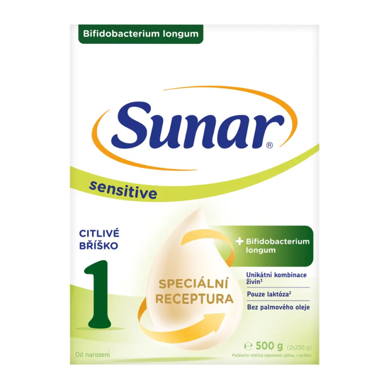 Sunar Sensitive 1, počáteční kojenecké mléko 500 g