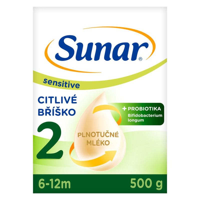 SUNAR Sensitive 2 pokračovací kojenecké mléko 6m+ 500 g
