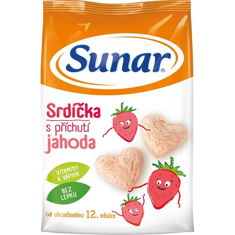 Sunar Dětské křupky jahodová srdíčka