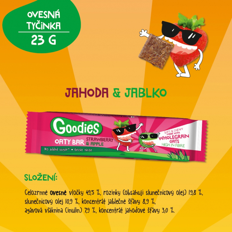 Goodies ovesná tyčinka jahody a jablko