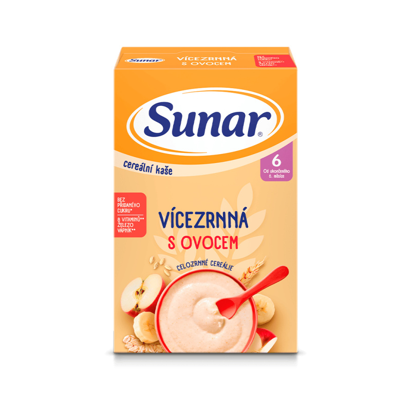 SUNAR Cereální kaše vícezrnná s ovocem 210 g