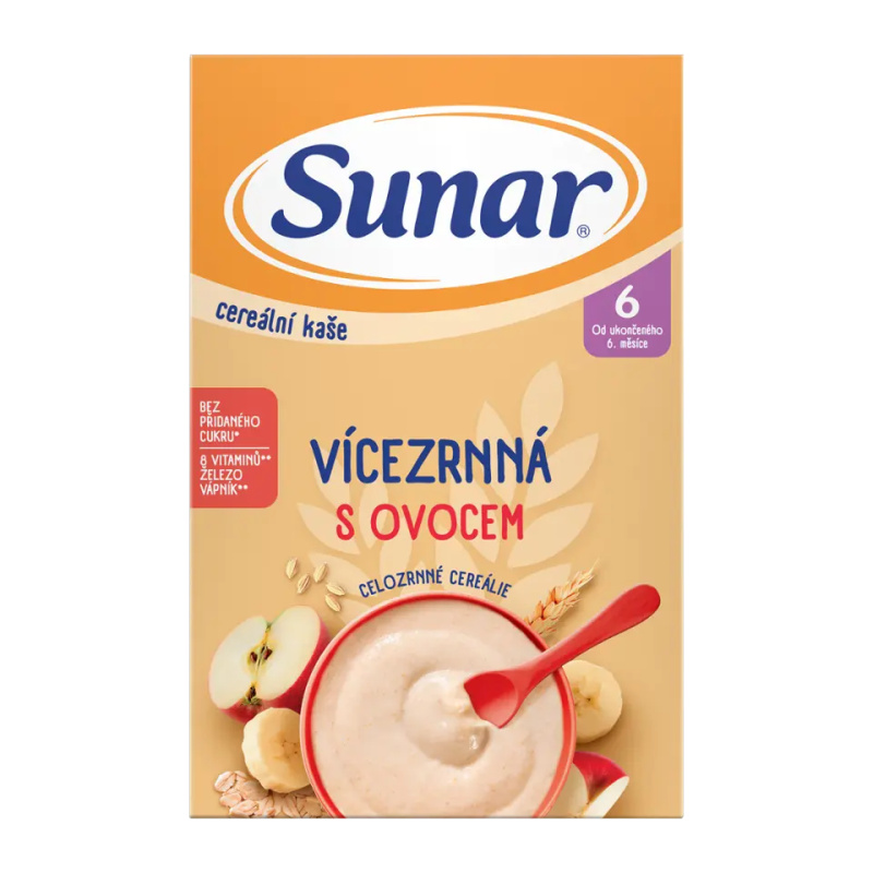 SUNAR Cereální kaše vícezrnná s ovocem 210 g