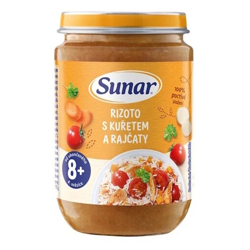 SUNAR Příkrm rizoto s kuřetem a rajčaty 8m+ 190 g