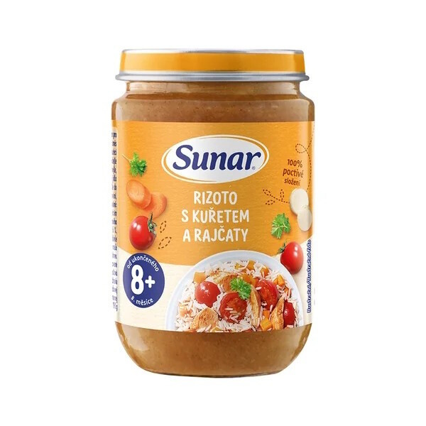 SUNAR Příkrm rizoto s kuřetem a rajčaty 8m+ 190 g