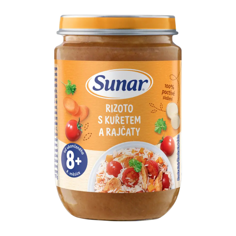SUNAR Příkrm rizoto s kuřetem a rajčaty 8m+ 190 g