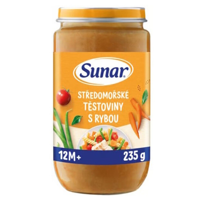 SUNAR Příkrm středomořské těstoviny s rybou 12m+ 235 g