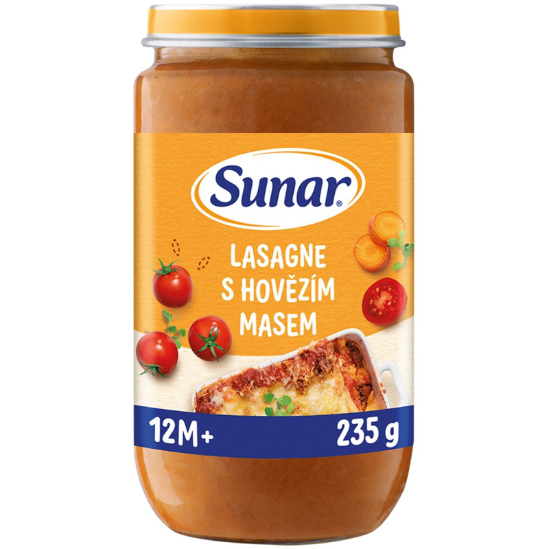 SUNAR Příkrm lasagne s hovězím masem 12m+ 235 g