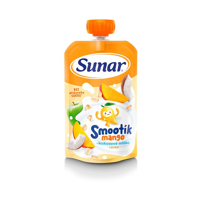 Sunar Smootík dětská kapsička mango, kokosové mléko a ovesné vločky