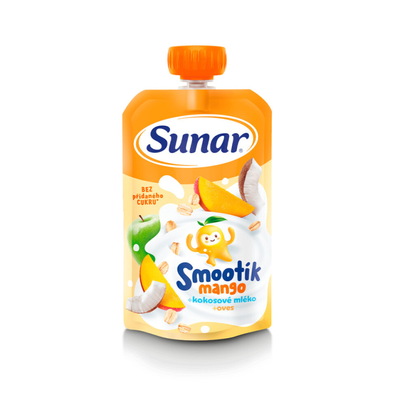 Sunar Smootík dětská kapsička mango, kokosové mléko a ovesné vločky