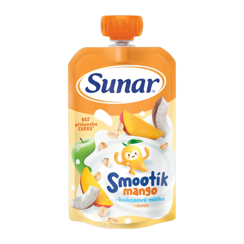 Sunar Smootík dětská kapsička mango, kokosové mléko a ovesné vločky