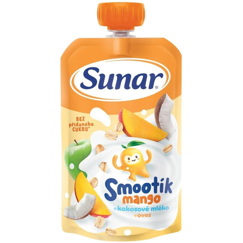 Sunar Smootík dětská kapsička mango, kokosové mléko a ovesné vločky