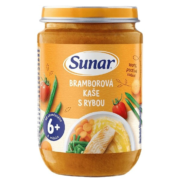 Sunar Příkrm 6m+ bramborová kaše s rybou 190g