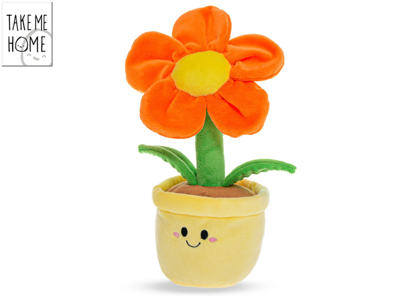 Oranžová plyšová květina v květináči Take Me Home