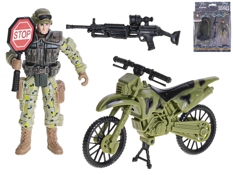 Kloubová akční figurka vojáka 10 cm s doplňky