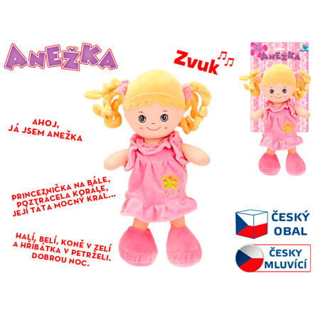 Mikro Panenka Anežka 36cm na baterie česky mluvící a zpívající blondýnka