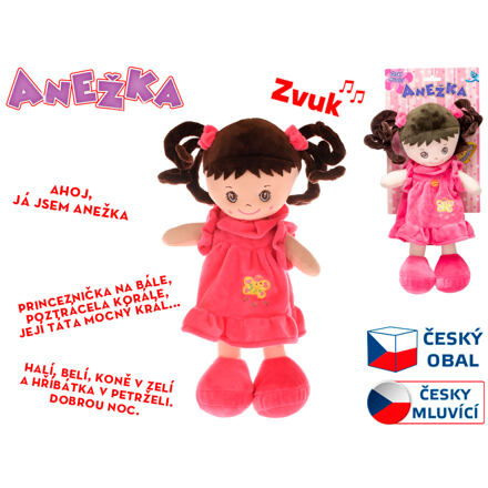 Mikro Panenka Anežka 36cm na baterie česky mluvící a zpívající brunetka