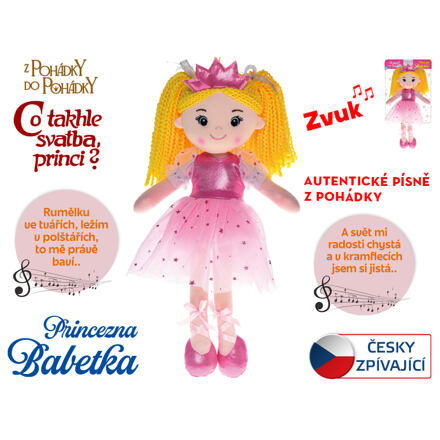 Mikro Trading Panenka Princezna Babetka 35cm měkké tělo na baterie česky zpívající