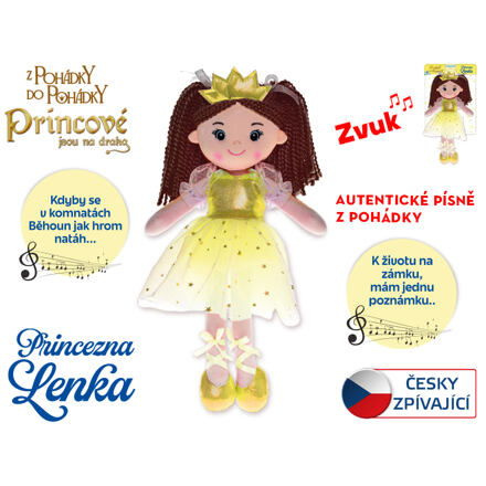 Mikro Trading Panenka Princezna Lenka 35cm měkké tělo na baterie česky zpívající