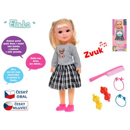 Mikro Panenka Elenka 31,5cm na baterie česky mluvící s doplňky