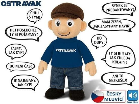 Mluvící plyšový panáček Ostravak 32 cm