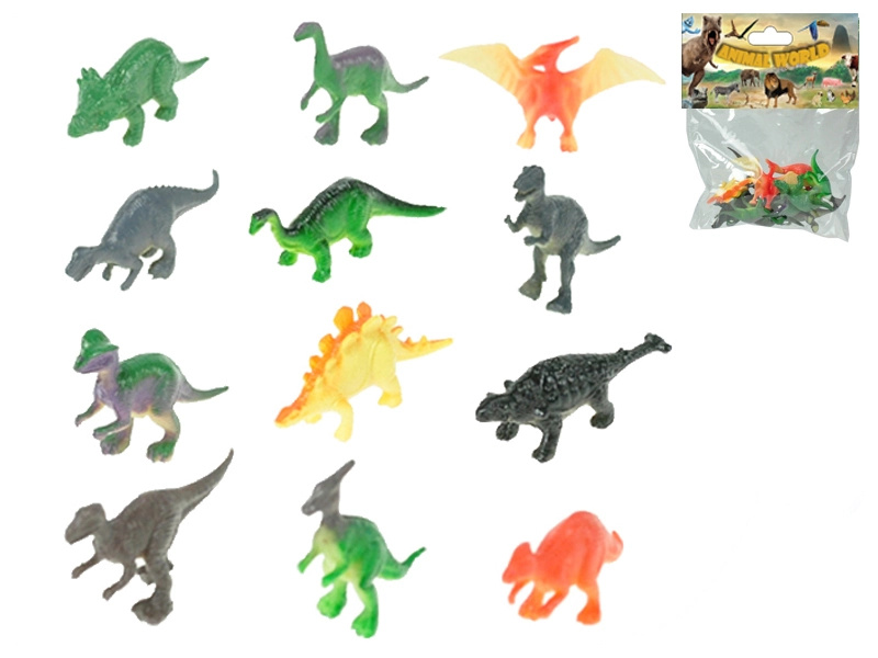 Sada dinosauřích figurek 5 cm, 12 druhů, 12 ks v sáčku