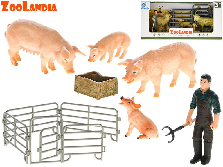 Zoolandia zvířátko farma s mláďaty a doplňky, mix druhů