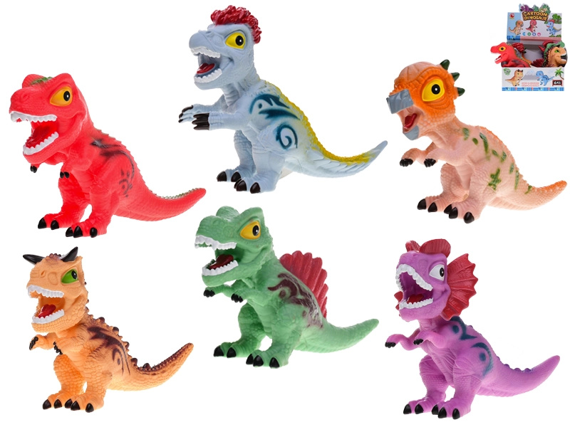 Barevný pískací dinosaurus 22,5 cm