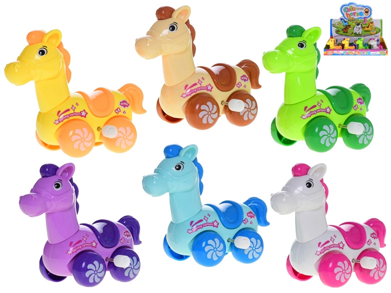 Plastový natahovací koník 9 cm pro nejmenší děti