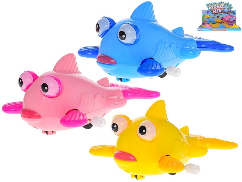 Pestrobarevná plastová rybka na klíček