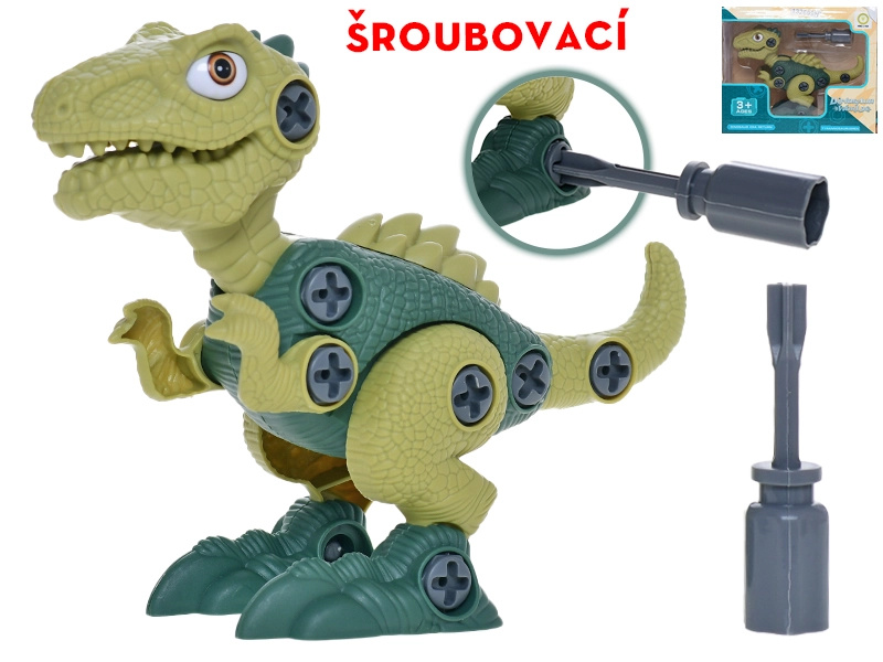 Šroubovací dinosaurus 21 cm – interaktivní stavebnice pro děti